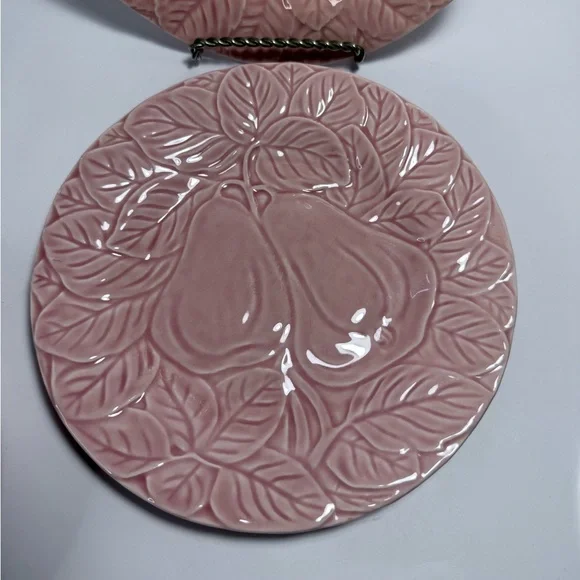 Vintage Jay Wilfred Andrea by Sadek Pink Embossed Floral Plate Portugal set of 4